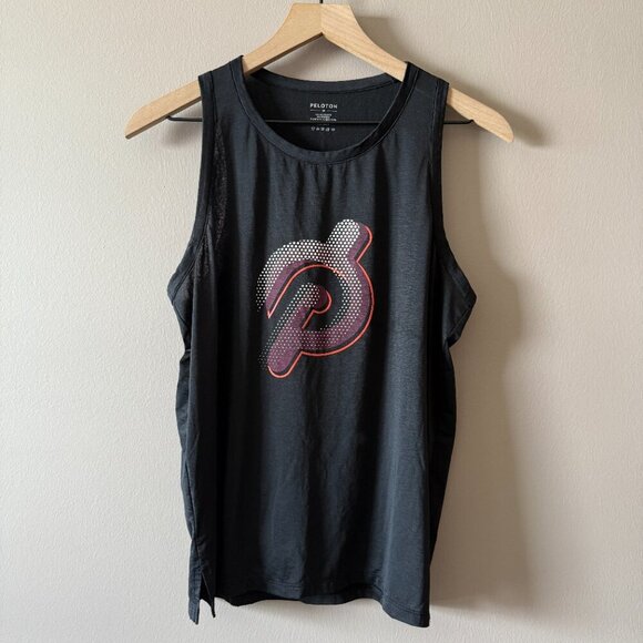Women's M Peloton Black Together We Go Far Logo Graphic Tank Cycling Spinning - Picture 2 of 6